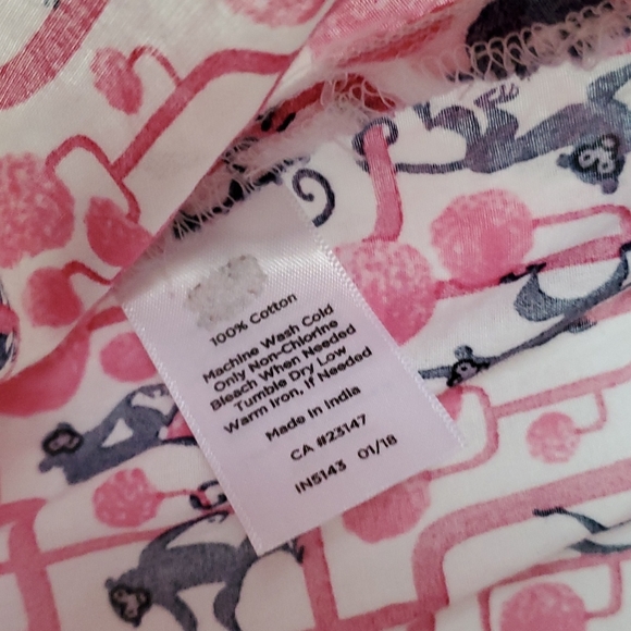 Talbots pink and blue monkey print tunic Size large euc - Picture 5 of 6